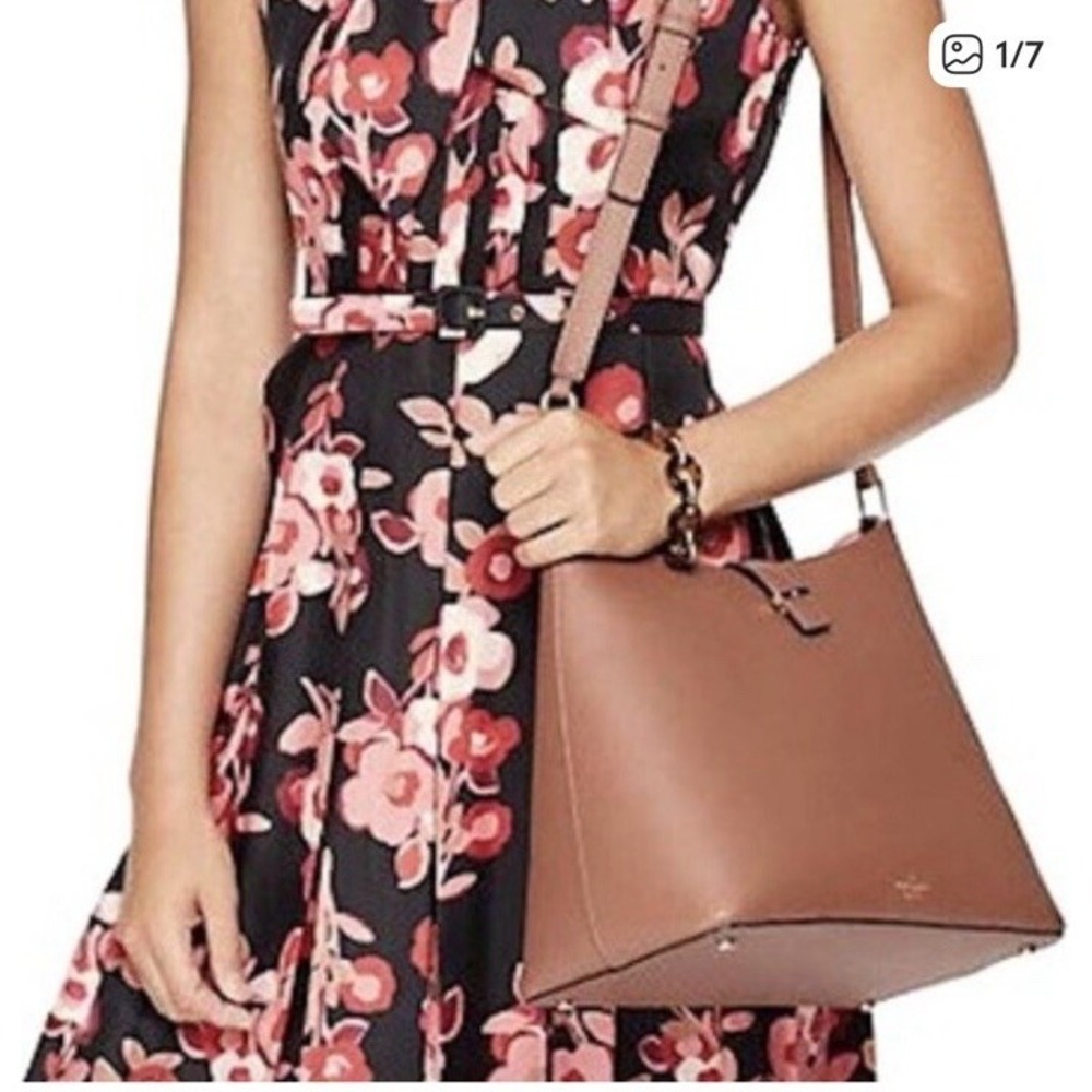 Kate Spade Brown Leonard Street Mariel Shoulder‎ Bag Pebbled Leather Crossbody